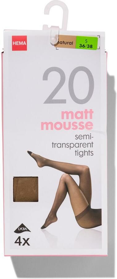 HEMA Panty's Mat Halfdoorschijnend 20 Denier 4 Stuks Beige (beige) - Foto 2