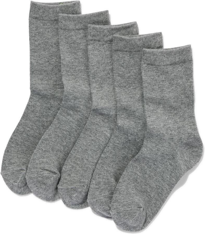 HEMA 5-pak Damessokken Grijsmelange (grijsmelange) - Foto 2