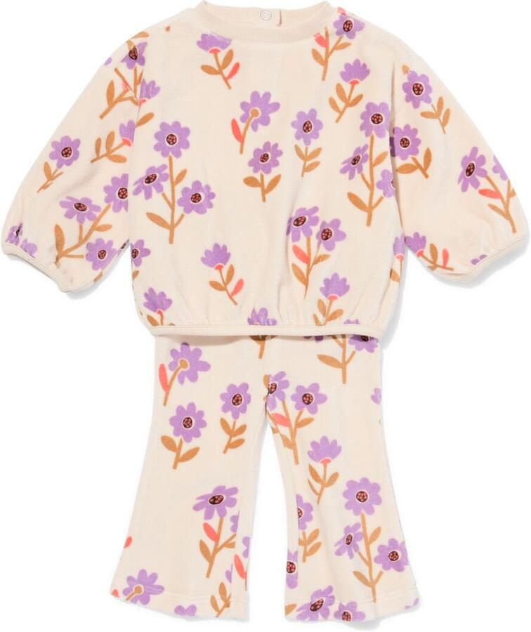 HEMA Baby Kledingset Bloemen Ecru (ecru) - Foto 2