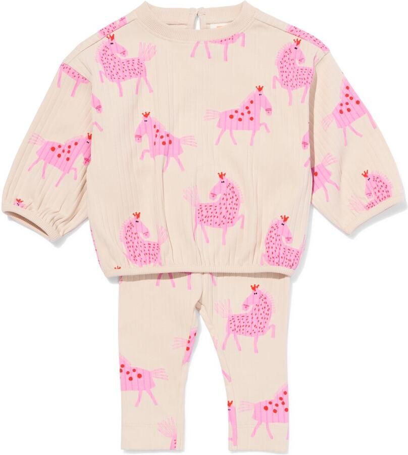 HEMA Baby Kledingset Paarden Roze (roze) - Foto 2