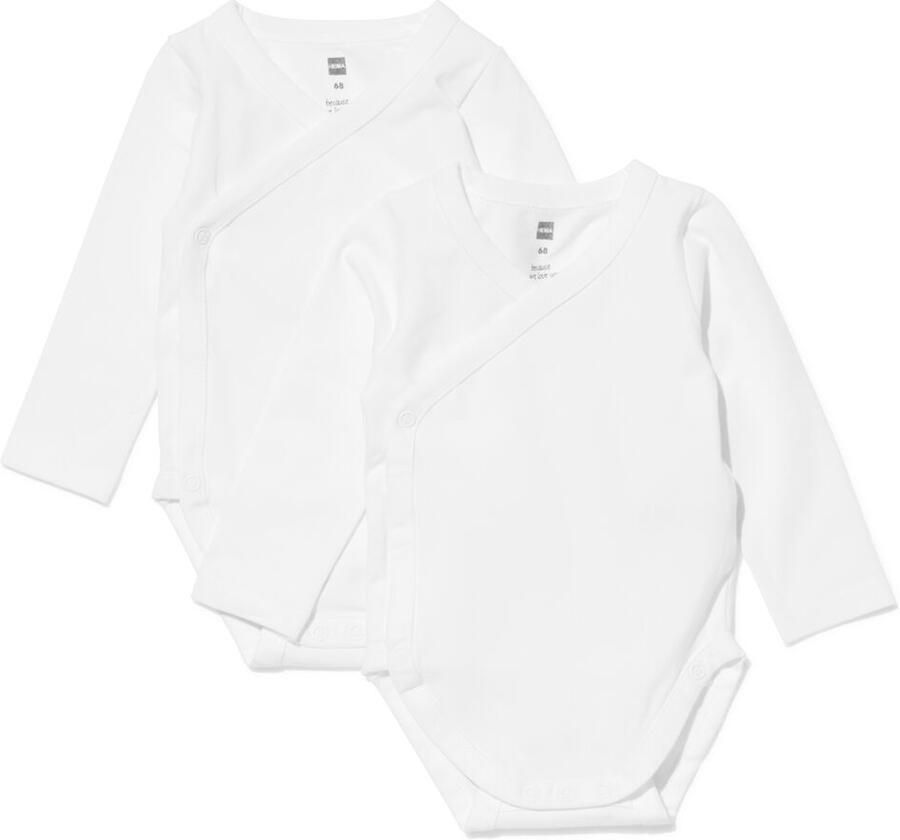 HEMA Baby Meegroei Overslagromper 2 Stuks Wit