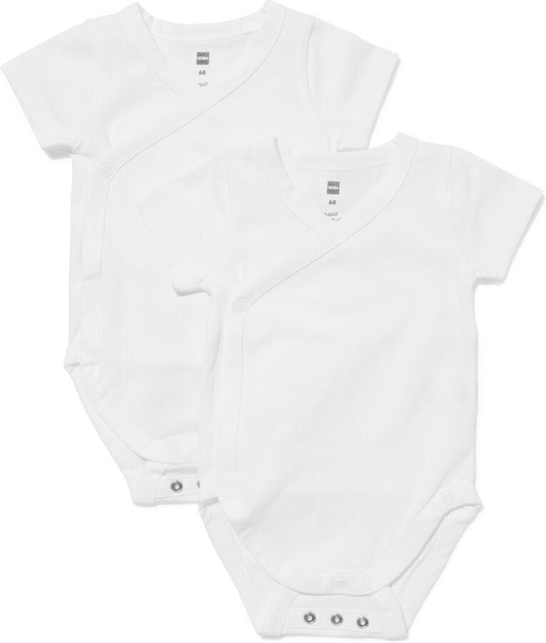 HEMA Baby Meegroei Overslagromper 2 Stuks Wit