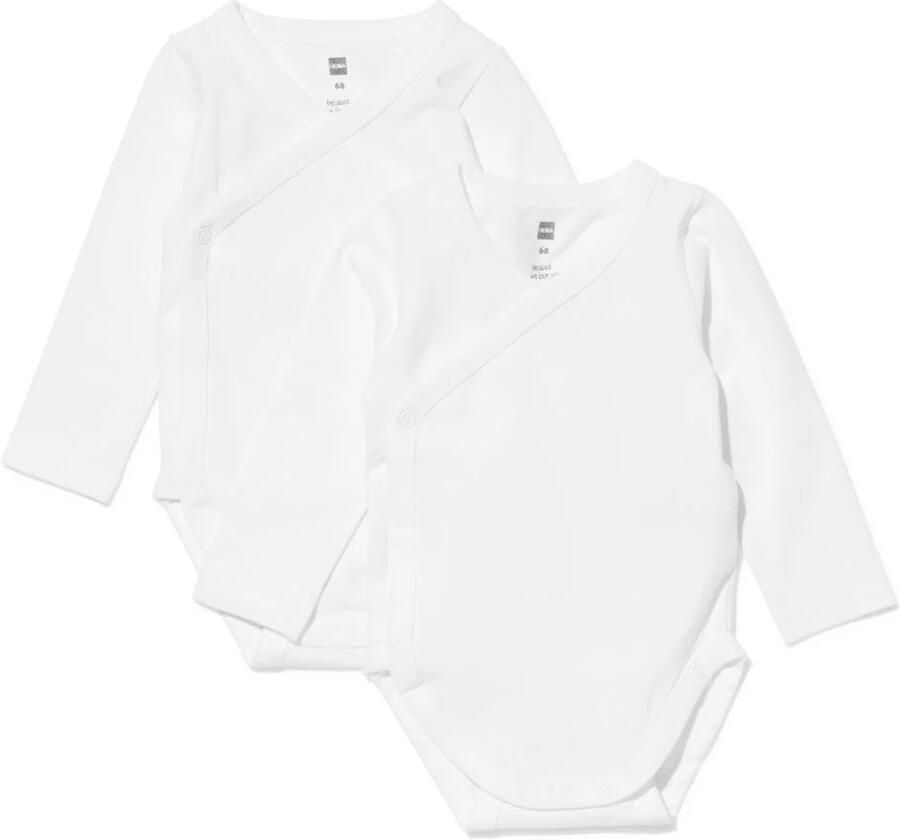 HEMA Baby Meegroei Overslagromper 2 Stuks Wit