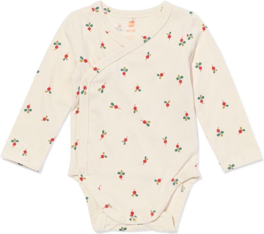 HEMA Baby Meegroei Overslagromper Rib Radijs Beige