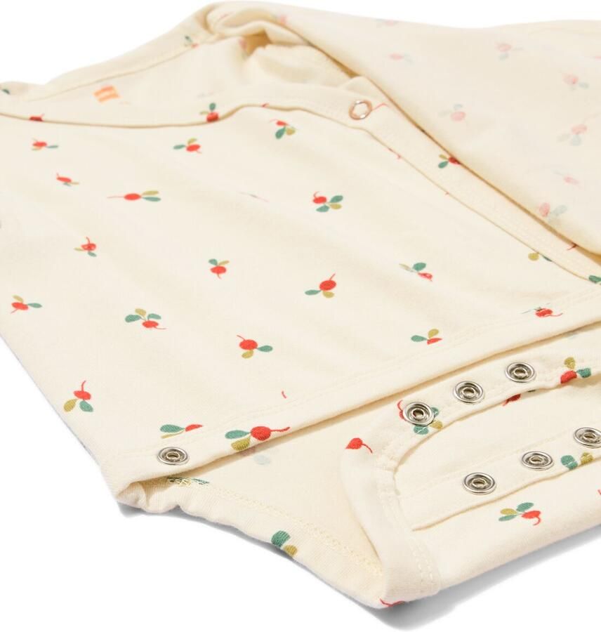 HEMA Baby Meegroei Overslagromper Rib Radijs Beige - Foto 2