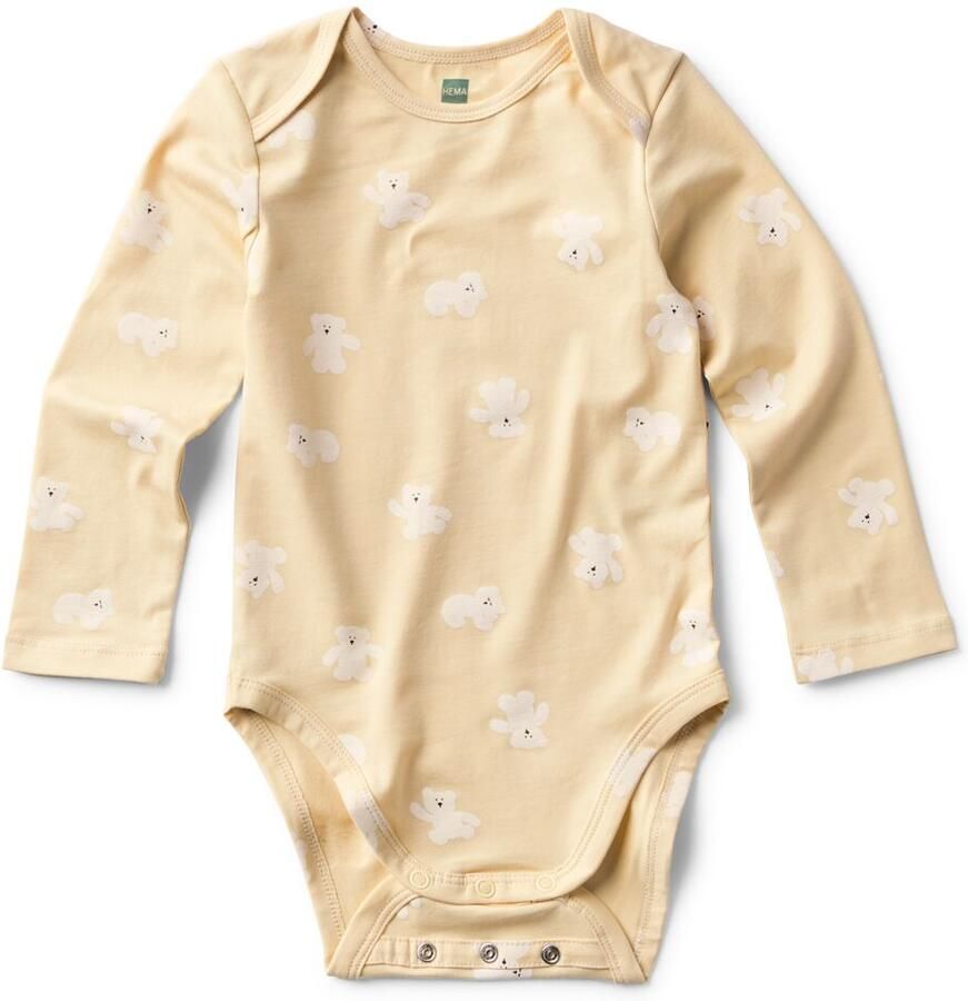 HEMA Baby Meegroei Romper Beertjes Naturel