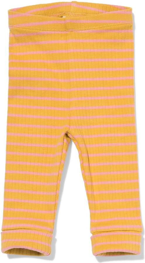HEMA Baby Meegroeilegging Aansluitend Rib Strepen Olijf (olijf)