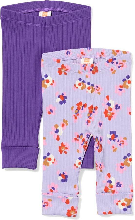 HEMA Baby Meegroeilegging Rib Bloemen Paars (paars) - Foto 2