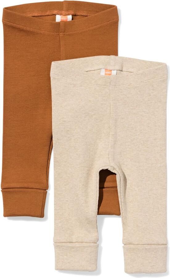 HEMA Baby Meegroeileggings Rib 2 Stuks Bruin (bruin) - Foto 2