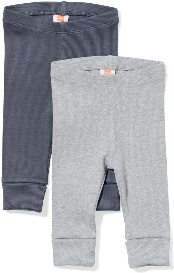 HEMA Baby Meegroeileggings Rib 2 Stuks Grijs (grijs) - Foto 2