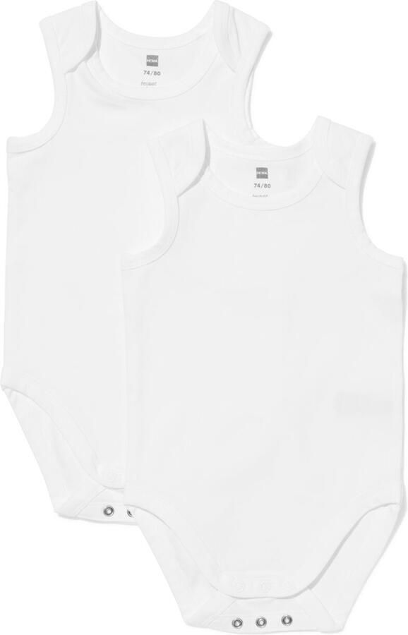HEMA Baby Meegroeiromper 2 Stuks Wit