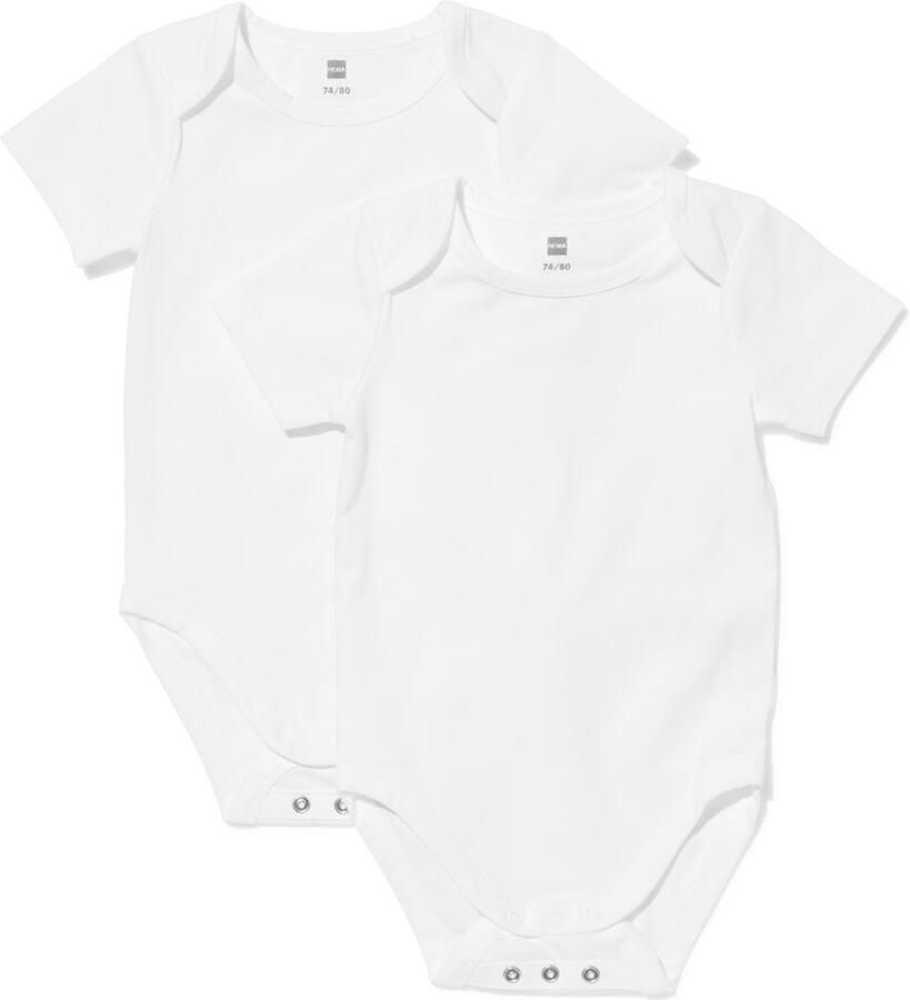 HEMA Baby Meegroeiromper 2 Stuks Wit