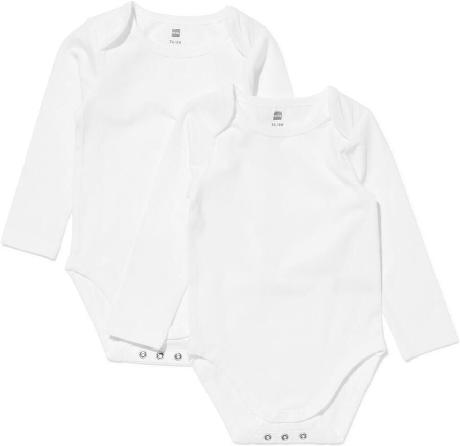 HEMA Baby Meegroeiromper 2 Stuks Wit