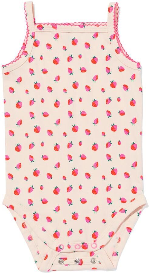 HEMA Baby Meegroeiromper Aardbeien Beige (beige)