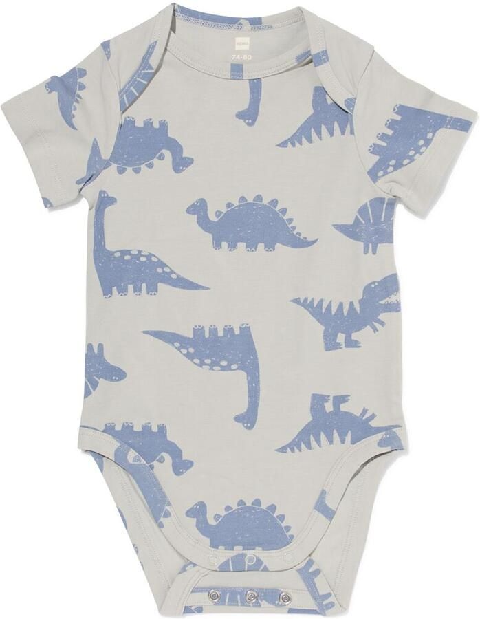HEMA Baby Meegroeiromper Dino Blauw (blauw)