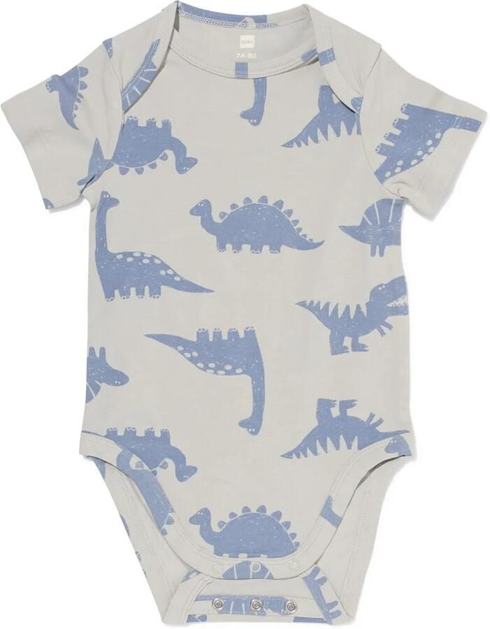 HEMA Baby Meegroeiromper Dino Blauw (blauw)