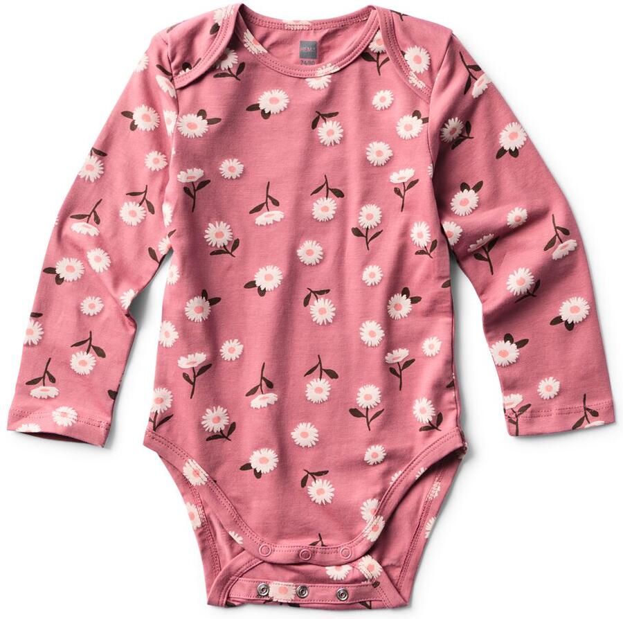 HEMA Baby Meegroeiromper Donkerroze