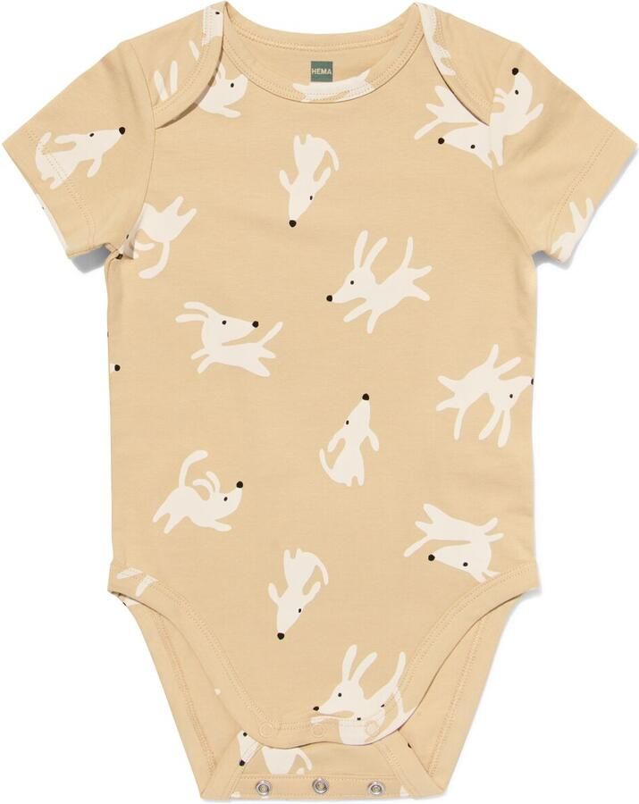 HEMA Baby Meegroeiromper Honden Naturel (naturel)