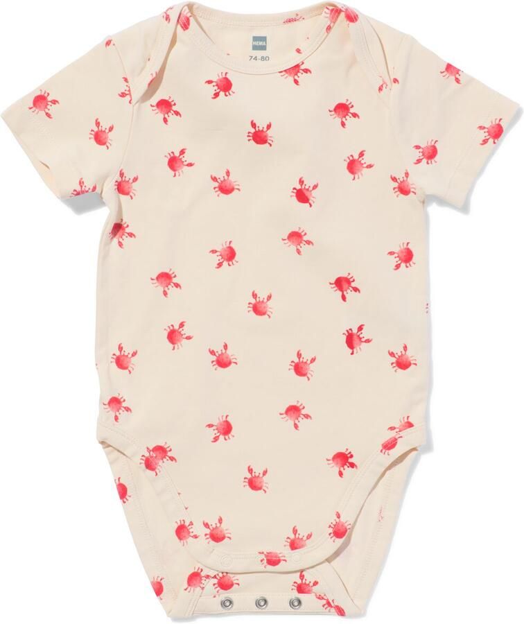 HEMA Baby Meegroeiromper Krabben Beige (beige)