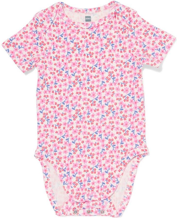 HEMA Baby Meegroeiromper LENZING™ ECOVERO™ Rib Bloemen Multi (multi)