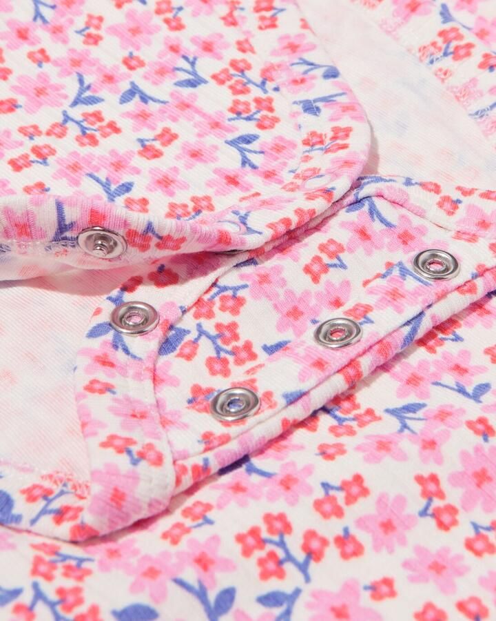 HEMA Baby Meegroeiromper LENZING™ ECOVERO™ Rib Bloemen Multi (multi) - Foto 2