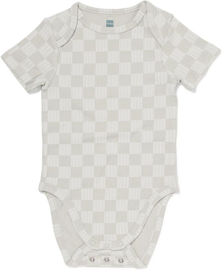 HEMA Baby Meegroeiromper LENZING™ ECOVERO™ Rib Blokken Blauw (blauw) - Foto 2