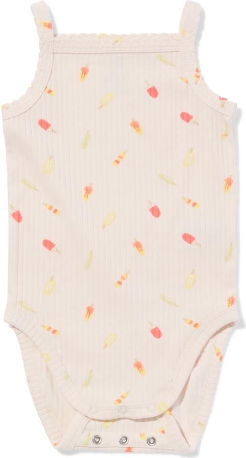 HEMA Baby Meegroeiromper LENZING™ ECOVERO™ Rib Ijsjes Gebroken Wit (gebroken wit) - Foto 2