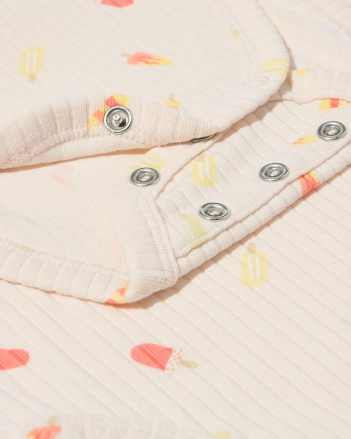 HEMA Baby Meegroeiromper LENZING™ ECOVERO™ Rib Ijsjes Gebroken Wit (gebroken wit) - Foto 2