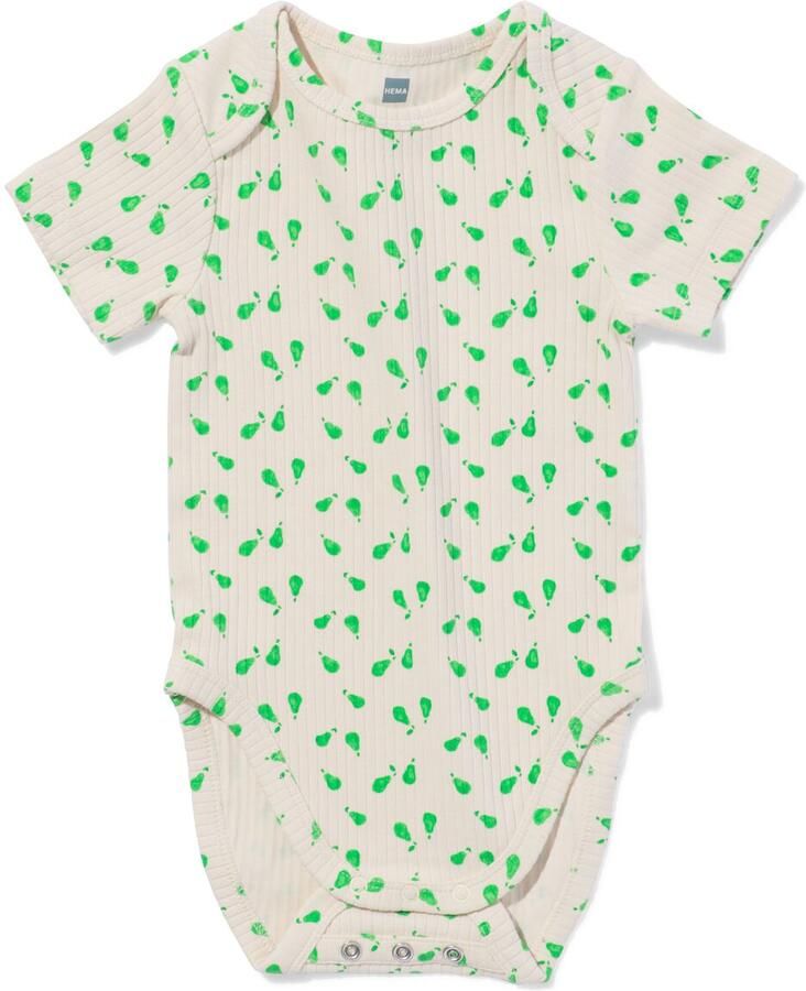HEMA Baby Meegroeiromper LENZING™ ECOVERO™ Rib Peren Beige (beige)