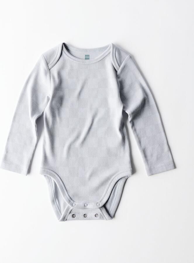 HEMA Baby Meegroeiromper LENZING™ ECOVERO™ Rib Ruiten Lichtgrijs