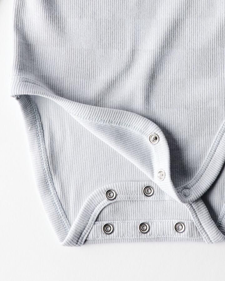 HEMA Baby Meegroeiromper LENZING™ ECOVERO™ Rib Ruiten Lichtgrijs - Foto 2
