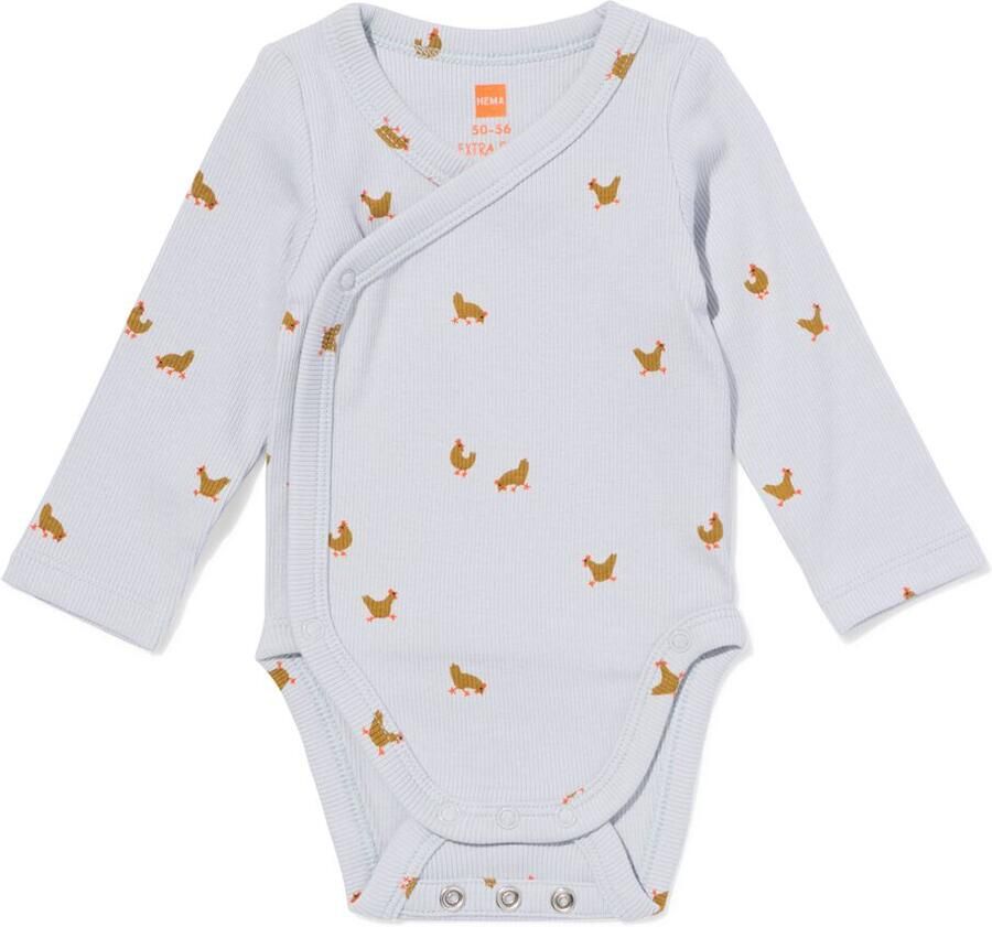 HEMA Baby Meegroeiromper Rib Dieren Groen (groen)