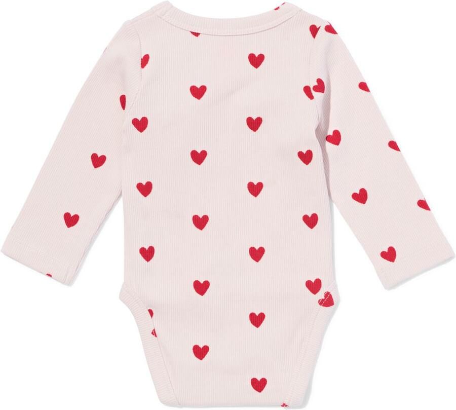 HEMA Baby Meegroeiromper Rib Hartjes Lila (lila) - Foto 2