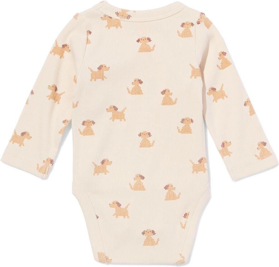 HEMA Baby Meegroeiromper Rib Honden Grijs (grijs) - Foto 2