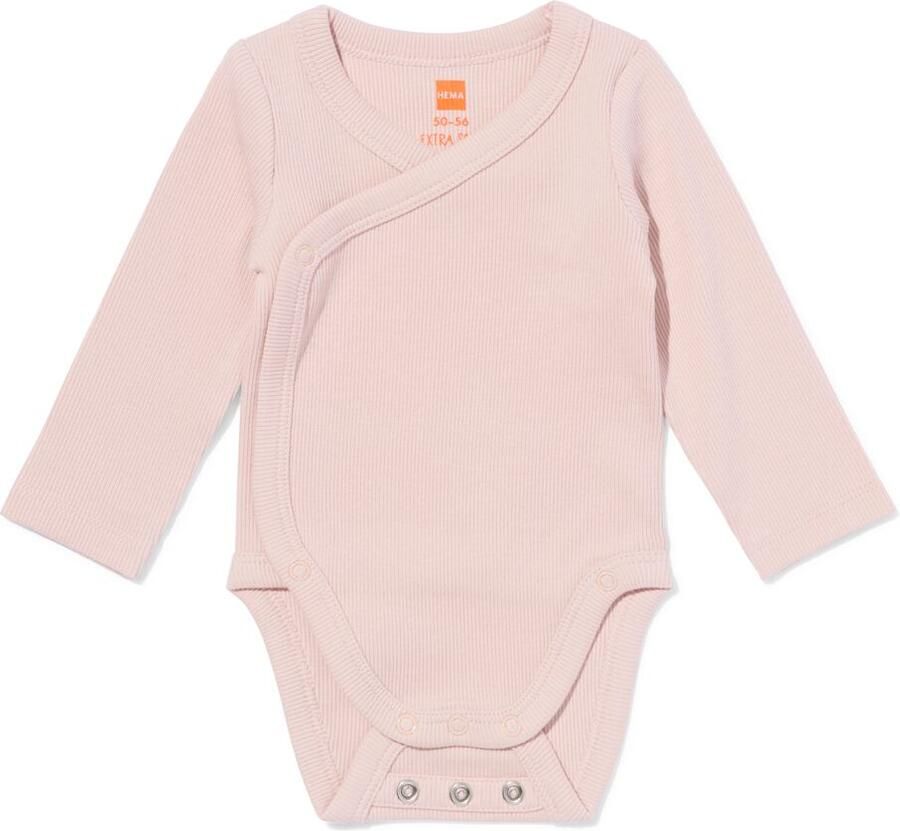 HEMA Baby Meegroeiromper Rib Roze (roze)