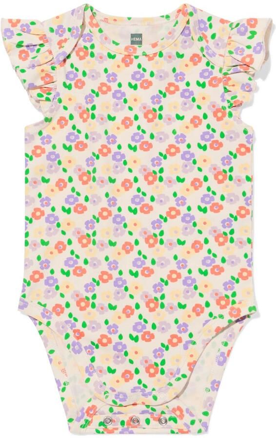 HEMA Baby Meegroeiromper Ruches Bloemen Gebroken Wit (gebroken wit) - Foto 2