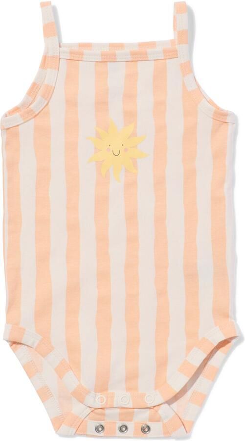 HEMA Baby Meegroeiromper Strepen Perzik (perzik)