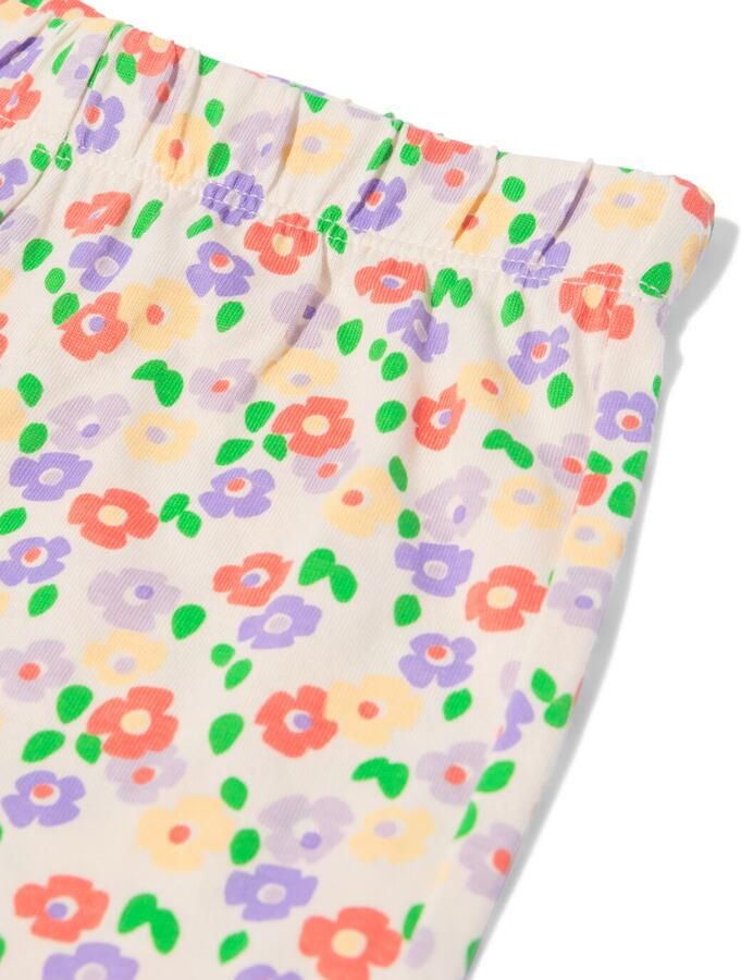 HEMA Baby Shortama Bloemen Gebroken Wit (gebroken wit) - Foto 2