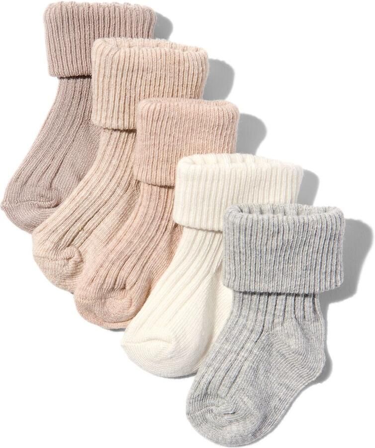 HEMA Baby Sokken Met Bamboe 5 Paar Beige (beige)