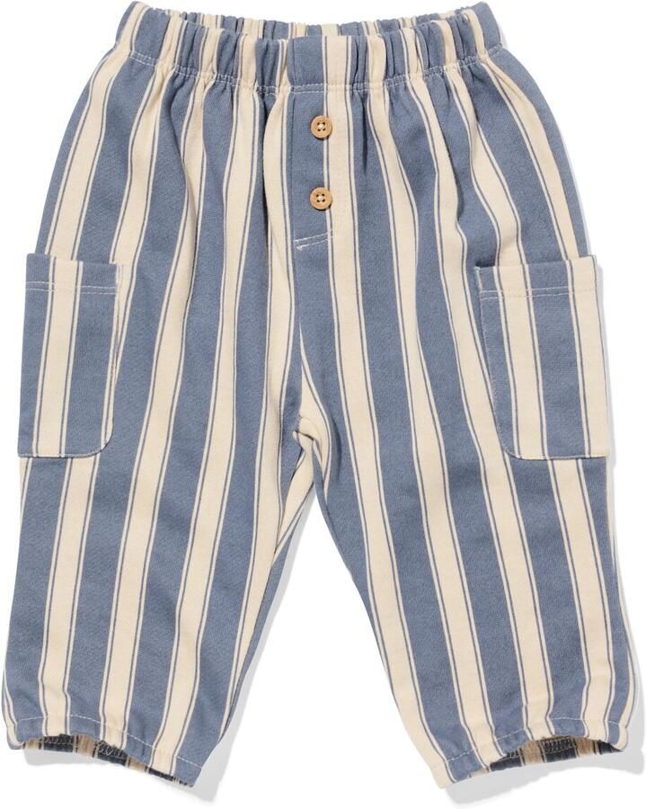 HEMA Baby Sweatbroek Strepen Blauw (blauw) - Foto 2
