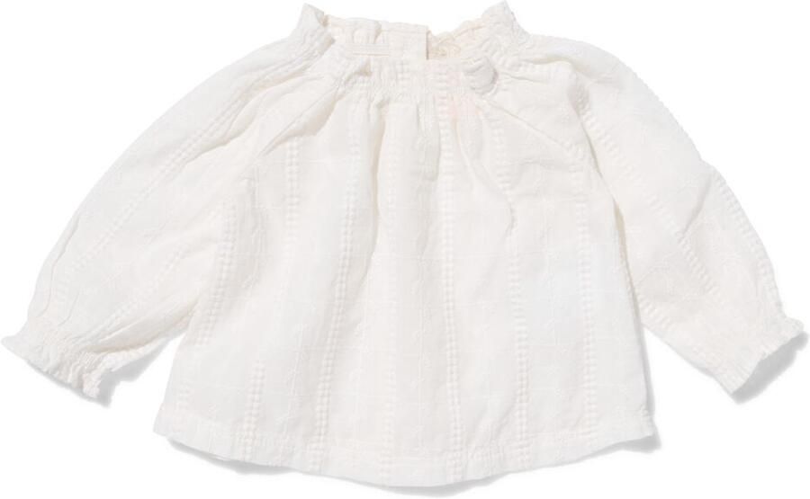 HEMA Baby T-shirt Broiderie Gebroken Wit (gebroken wit) - Foto 2