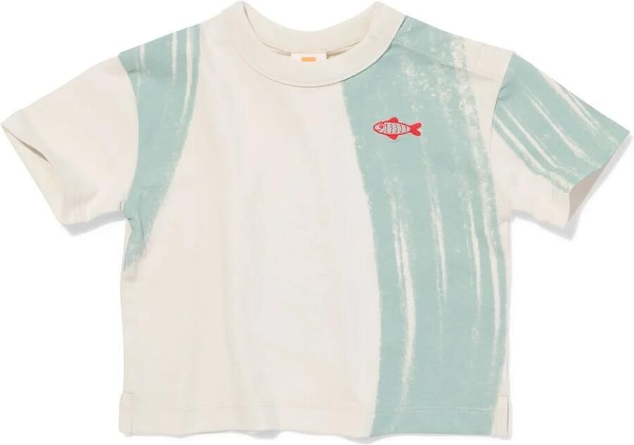 HEMA Baby T-shirt Golfdessin Ecru (ecru)
