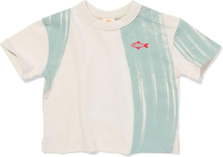 HEMA Baby T-shirt Golfdessin Ecru (ecru)