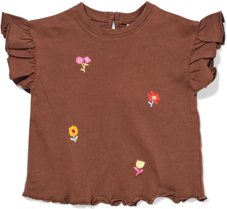 HEMA Baby T-shirt Jersey Bloemen Bruin (bruin) - Foto 2