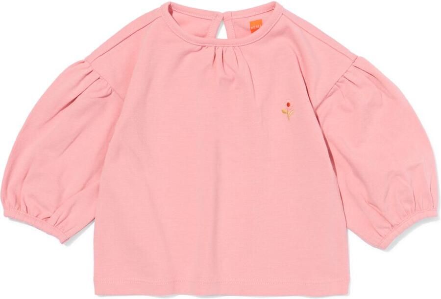 HEMA Baby T-shirt Jersey Bloemen Roze (roze)