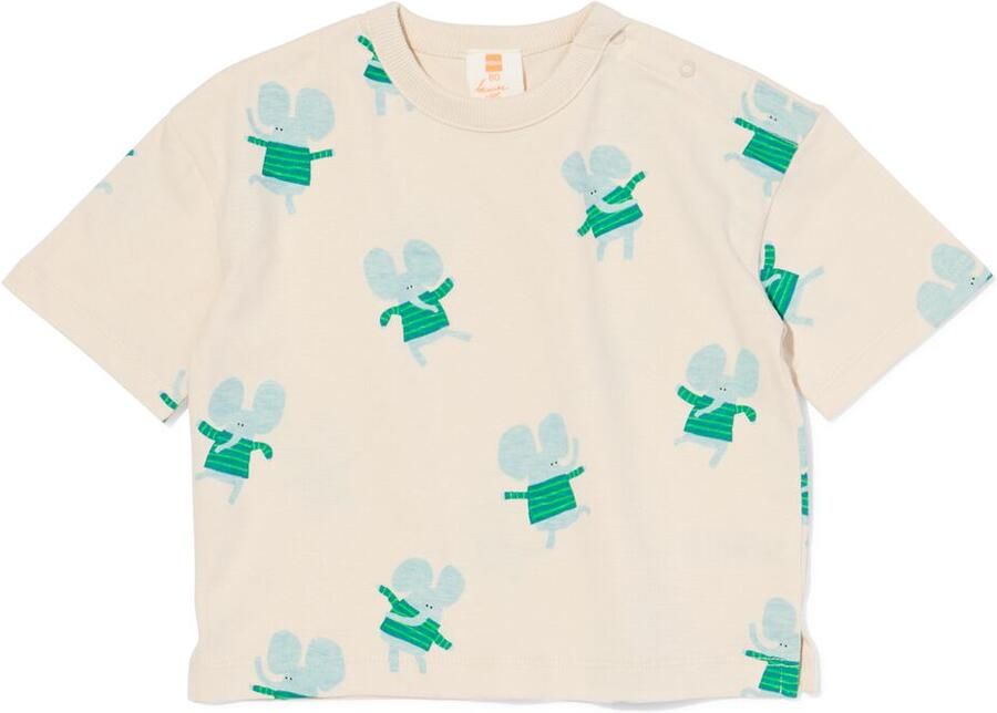 HEMA Baby T-shirt Jersey Dieren Ecru (ecru)