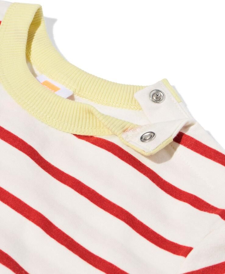 HEMA Baby T-shirt Jersey Strepen Rood (rood)