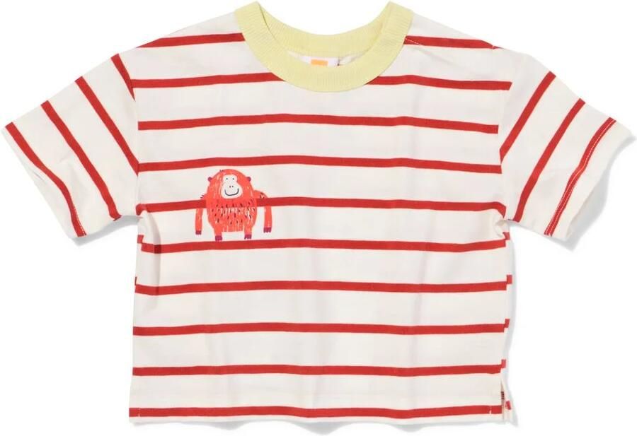 HEMA Baby T-shirt Jersey Strepen Rood (rood)