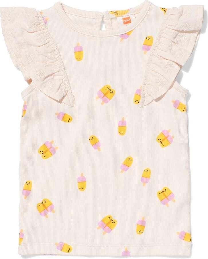 HEMA Baby T-shirt Rib Ijsjes Ecru (ecru)