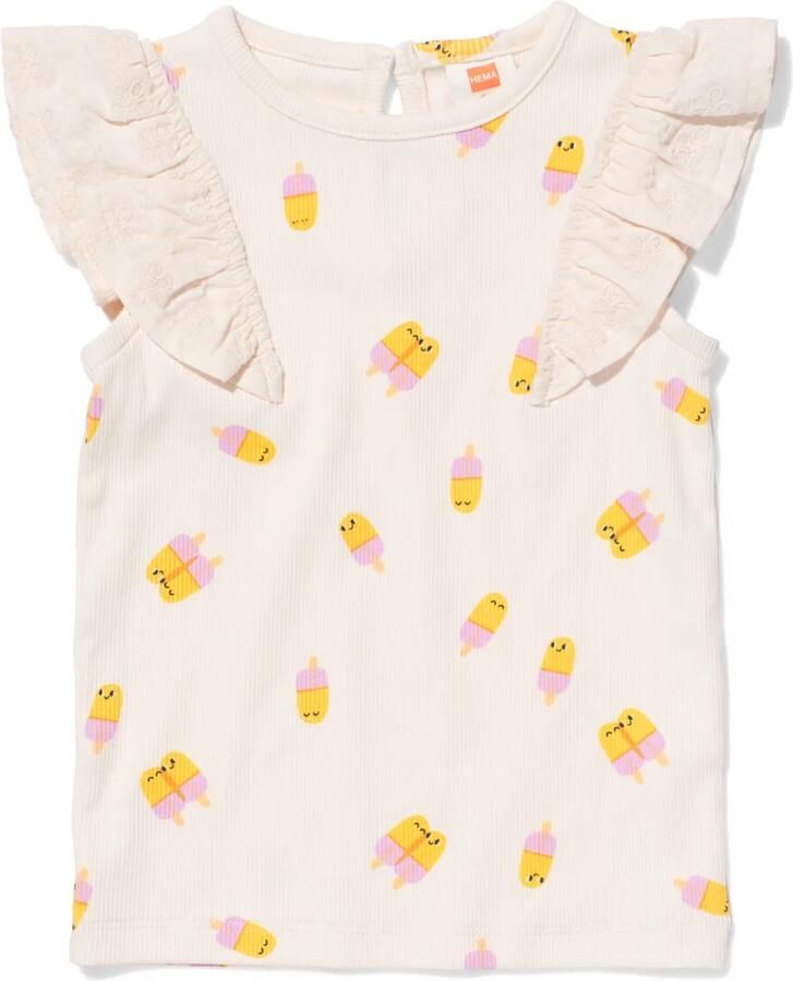 HEMA Baby T-shirt Rib Ijsjes Ecru (ecru)